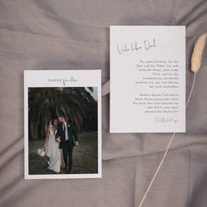 NALA Danksagungskarte mit Foto v3, digitale DIY Vorlage, Dankeskarte Hochzeit, personalisierbar, Sofort Download, Pdf | DIN A6 hoch