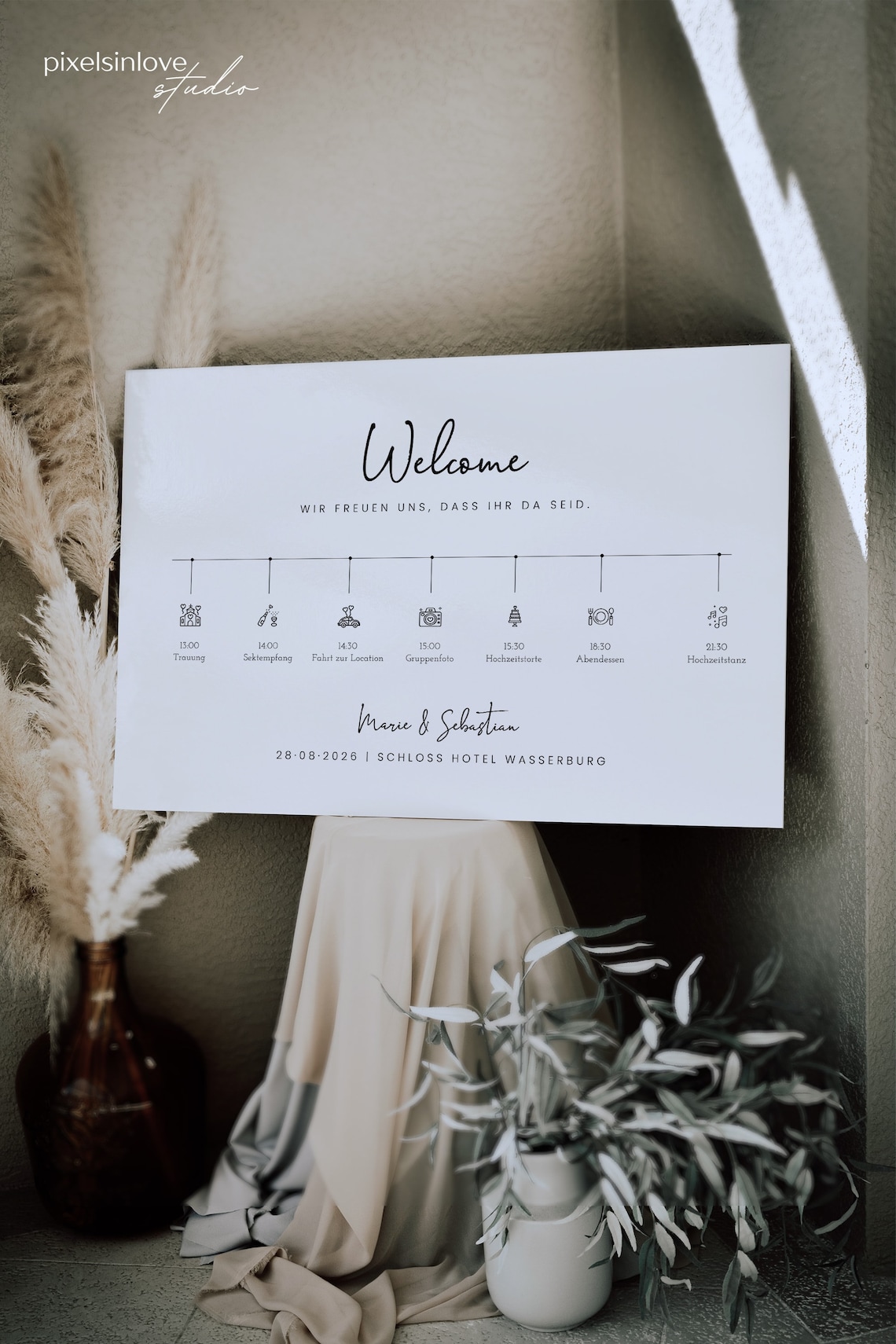 TIMON Welcome Sign With Daily Schedule and Icons, Digital DIY Template ...