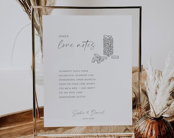 SARABI Personalized Jenga Guest Book Poster, Digital DIY Template, Decoration Idea, Wedding Gift Table, PDF | A4, A5, 10 x 15 cm
