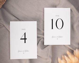 Serif & Soul Edit – Table Number Template, Table Card with Numbers, Wedding Table Number, Numbers 1–13, Expandable | DIN A6, A7