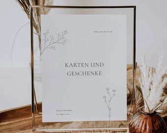 Botanical Line Edit – Personalized Poster for Cards and Gifts, Digital DIY Template, Decor Idea, Gift Table | A4, A5, 10 x 15 cm