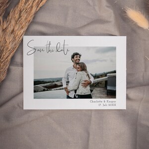 NALA Save the Date Einladung, digitale DIY Vorlage, Karte Standesamt oder Hochzeit, personalisierbar, Sofort Download, Pdf | DIN A6 quer