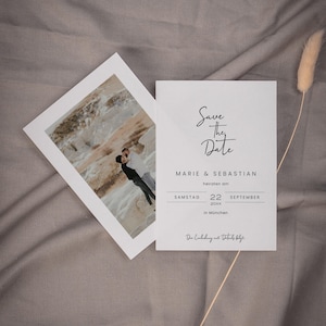 TIMON Save the Date Einladung, digitale DIY Vorlage, Karte Standesamt oder Hochzeit, personalisierbar, Sofort Download, Pdf | DIN A6 hoch