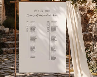 Serif & Soul Edit – Wedding Seating Chart, Digital DIY Template, Guest Seating Arrangement, Table Plan, Customizable, Instant Download | DIN A1 + A2