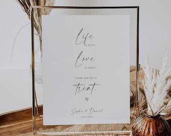 SARABI Personalized Candy Bar Poster, Digital DIY Template, Love is sweet salty, Wedding Decor Idea, Printable PDF | A4, A5, 10 x 15 cm