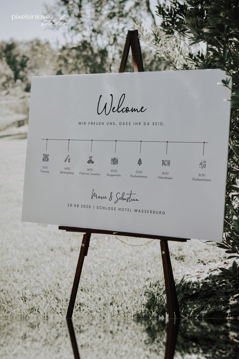 TIMON Welcome Sign With Daily Schedule and Icons, Digital DIY Template ...