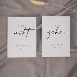 Plantilla SARABI para numeración de mesas, tarjetas de lugar, numeración de mesas para boda, número de asientos, rango de números 1-13, ampliable según necesidad, A6, A7