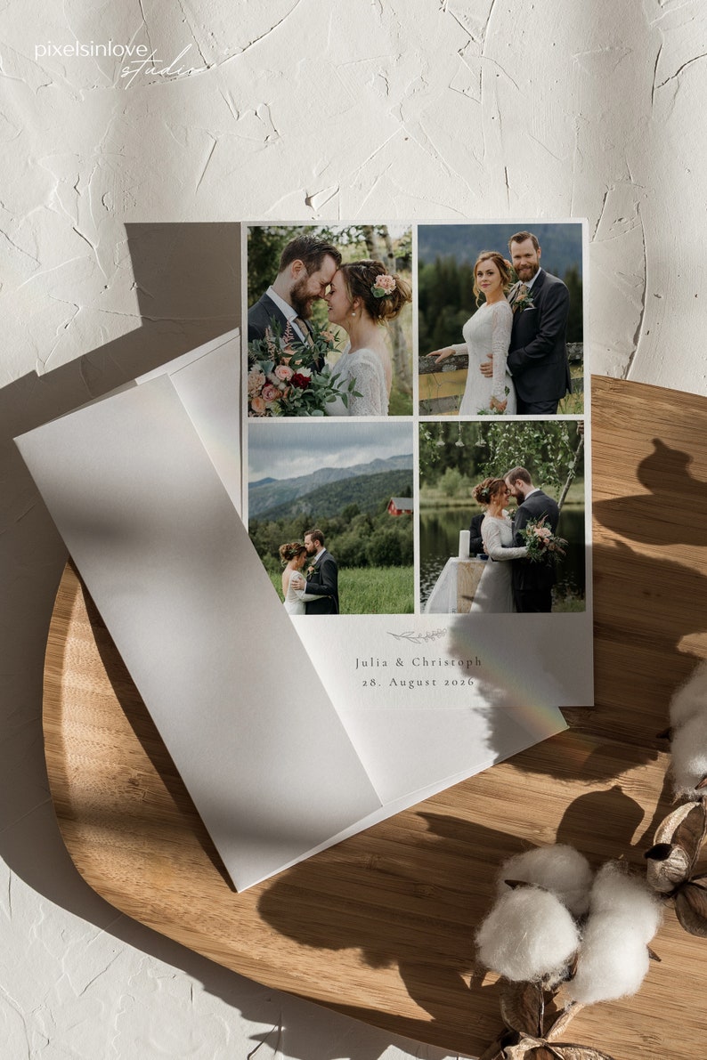 SIMBA Danksagungskarte Hochzeit, Foto personalisierbar, Trauung, Standesamt, Dankeskarte, Dankeschön, Hochzeitskarten, Geburt, A6 Postkarte Bild 6