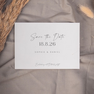 SARABI Save the Date Einladung v2, digitale DIY Vorlage, Karte Standesamt oder Hochzeit, personalisierbar, Sofort Download | DIN A6 quer