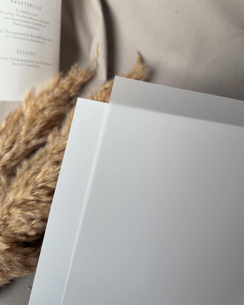 May include: Two sheets of white paper, one on top of the other. The top sheet is translucent and the bottom sheet is opaque.