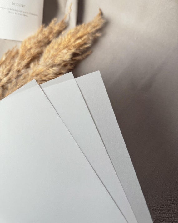 5er Set DIN A4 160g Transparentpapier für Hochzeit, Einladung, Geburtstag, Taufe, Kommunion, DIY Bastelpapier