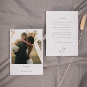 Carte de remerciement SIMBA avec photo v2, modèle DIY numérique, carte de remerciement de mariage, personnalisable, téléchargement instantané, PDF | DIN A6 portrait