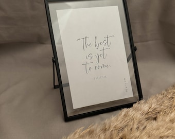 Black glass and metal picture frame, stand for weddings and events, table frame 13 x 18 cm for pictures 13 x 18 cm or smaller