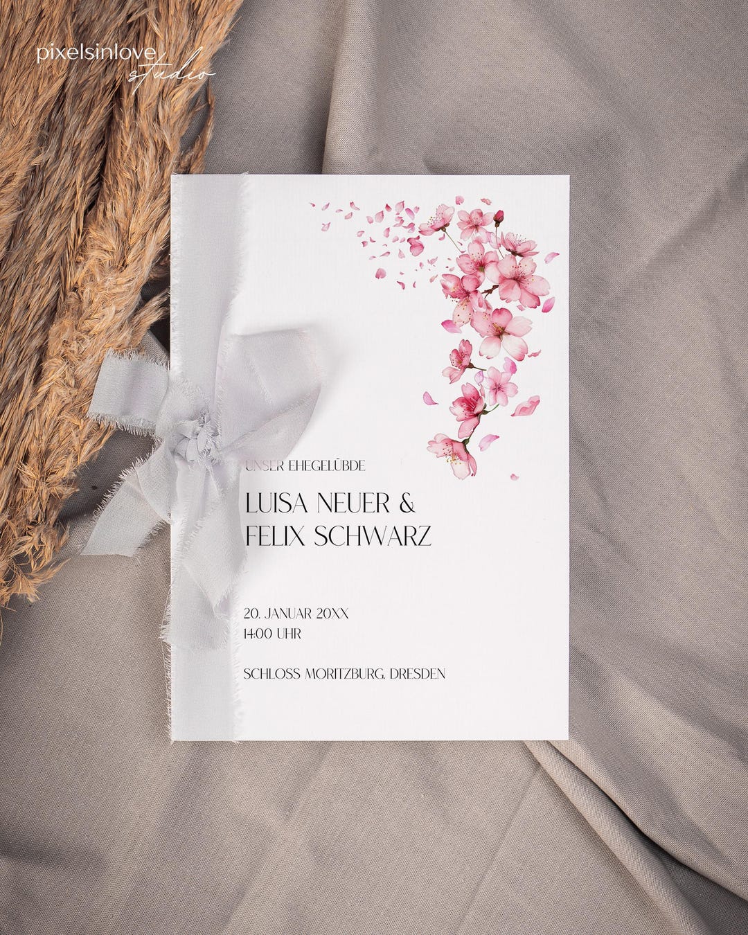 KOVU Wedding Vows Pink Flowers, Digital DIY Template, Wedding Vows ...