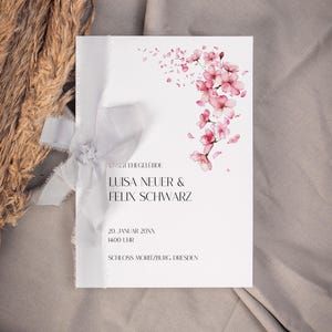KOVU Wedding Vows Flores rosas, Plantilla digital de bricolaje, Votos de boda, Tarjeta de boda, Sus palabras, Boda, Descarga instantánea / DIN A5