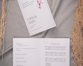 KOVU Church Booklet Wedding Flowers, Digital DIY Template, Church Service, Church Wedding Ceremony, Wedding, Instant Download, PDF | DIN A5
