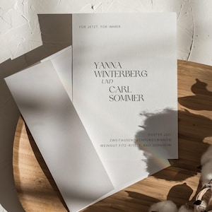 ZAZU Save the Date Einladung, digitale DIY Vorlage, Karte Standesamt oder Hochzeit, personalisierbar, Sofort Download, Pdf | DIN A6 hoch