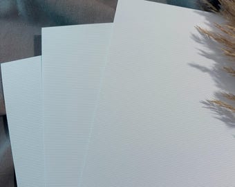 Set of 5 DIN A4 250g paper with ribbed texture for weddings, invitations, birthdays, baptisms, confirmations, DIY craft paper