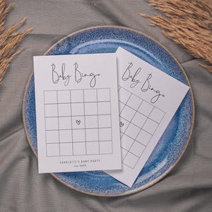 Juego de bingo para bebés NALA, plantilla digital de bricolaje, tarjetas ABC para completar, idea de baby shower A-Z, personalizable, descarga instantánea / Din A4 + A5