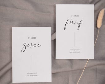 Botanical Line Edit – Table Number Template, Place Cards, Wedding Table Numbers, Seat Selection, Range 1–13, Expandable | A6, A7