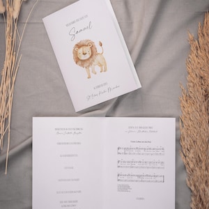 MUFASA Taufe Kirchenheft Löwe Safari, digitale DIY Vorlage, evangelisch, Ablauf katholische Tauffeier, Sofort Download, Pdf | DIN A5 hoch