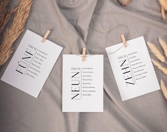 Sakura Bloom Edit – Hanging Flower Seating Chart Cards, Digital DIY Template, Guest Seating Arrangement, Printable Table Plan, Instant Download | DIN A6