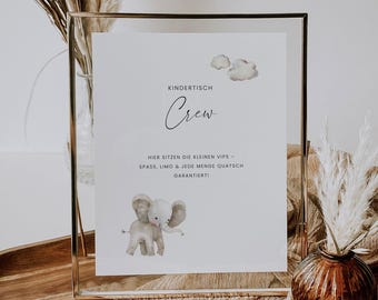 SARABI Customizable Children's Table Poster, Digital DIY Template, Decoration Idea, Kids Menu, Wedding Gift Table, PDF | A4, A5, 10 x 15 cm