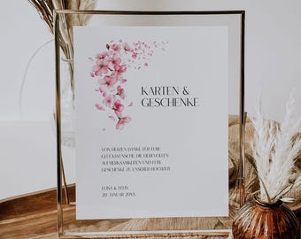 Sakura Bloom Edit – Personalized Poster for Cards and Gifts, Digital DIY Template, Decor Idea, Gift Table | A4, A5, 10 x 15 cm