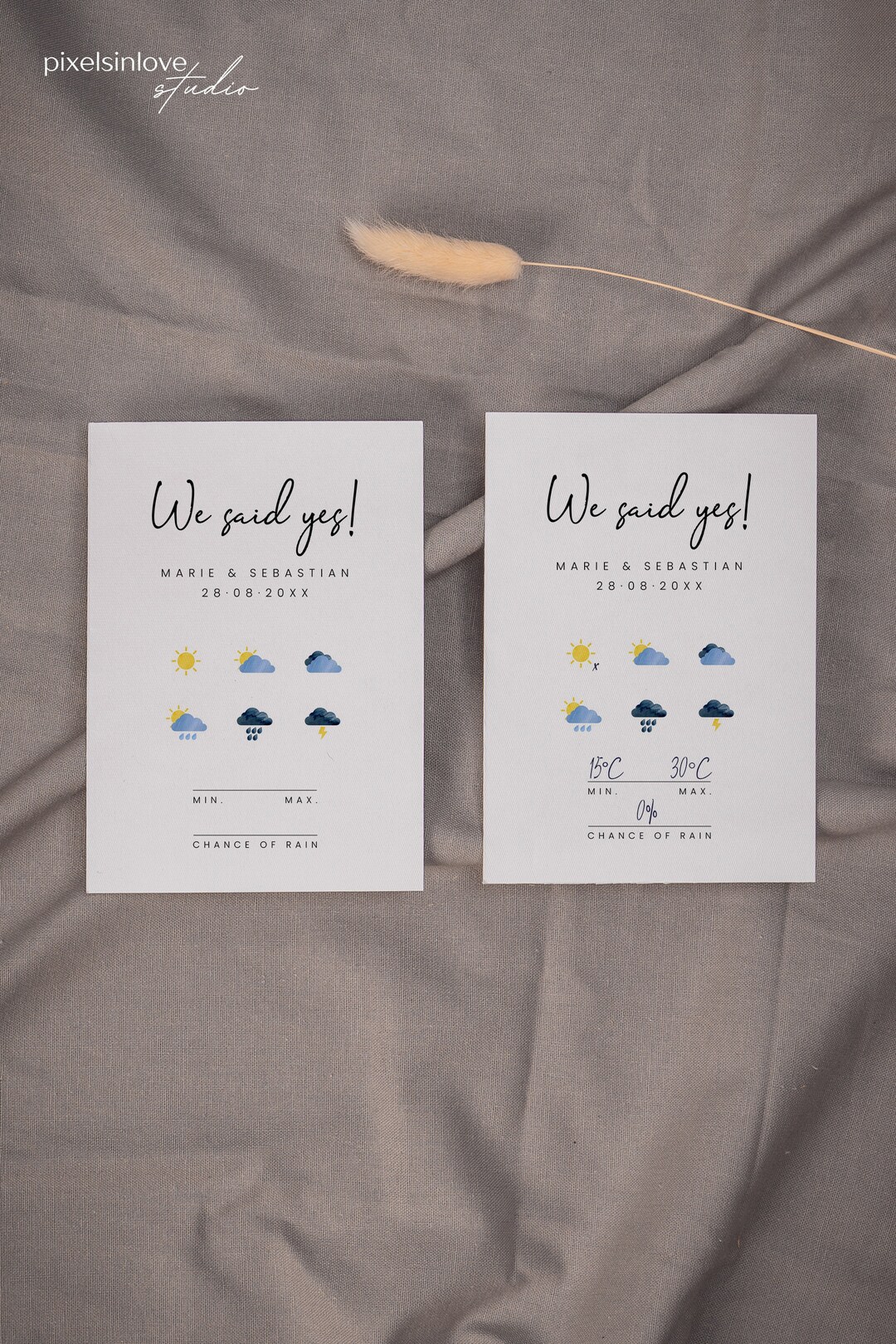 TIMON Reminder Card Weather, Digital DIY Template, Wedding, Registry ...