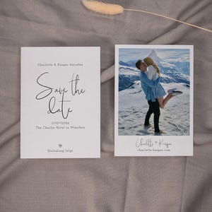 NALA Save the Date Einladung, digitale DIY Vorlage, Karte Standesamt oder Hochzeit, personalisierbar, Sofort Download, Pdf | DIN A6 hoch
