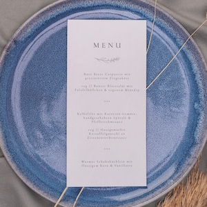 SIMBA Menükarte, digitale DIY Vorlage, Tischkarte Hochzeit, Abendessen Tischdekoration, personalisierbar, digitaler Download | In 2 Formaten