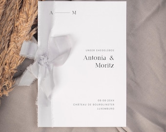 RAFIKI Wedding Vows, Digital DIY Template, Wedding Promises, Wedding Vow Card, His and Her Words, Wedding, Registry Office, Instant Download | DIN A5
