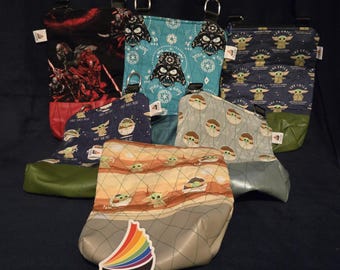 Handmade Quilted Concert Size Star Wars Crossbody Bag.