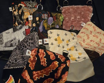 Handmade Quilted Concert Size Crossbody Bag.