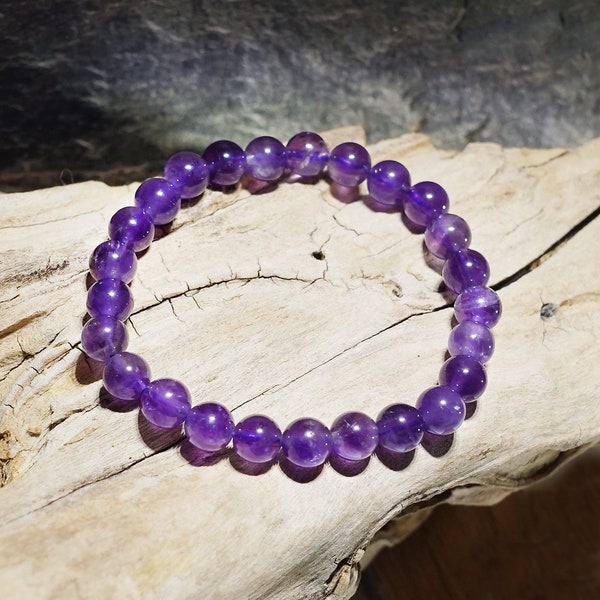 Bracelet amethyst purple translucent Ø 6 mm, in various sizes including children's sizes, made in Germany