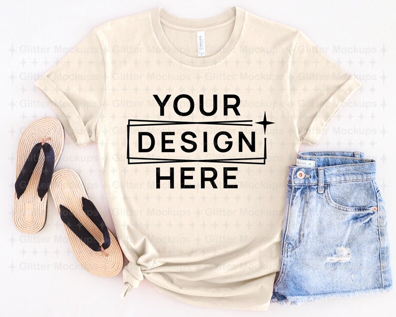 Bella Canvas 3001 Heather Natural Mockup Bella Canvas 3001 - Etsy