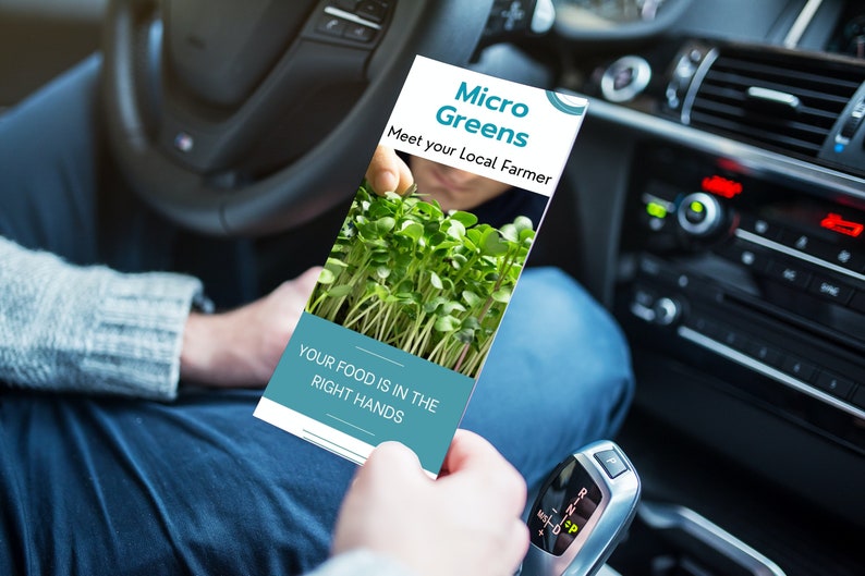 Farmer's Market Microgreen Brochure Z Fold Canva Template Educational
