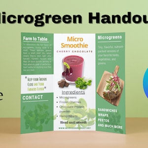 Microgreen Educational Trifold Pamphlet Template