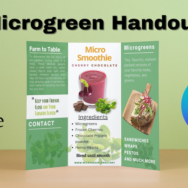 Microgreen Educational Trifold Pamphlet Template