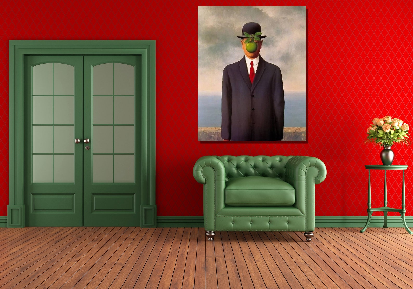 De zoon des mensen door Rene Magritte Canvas Art Surrealisme Etsy België