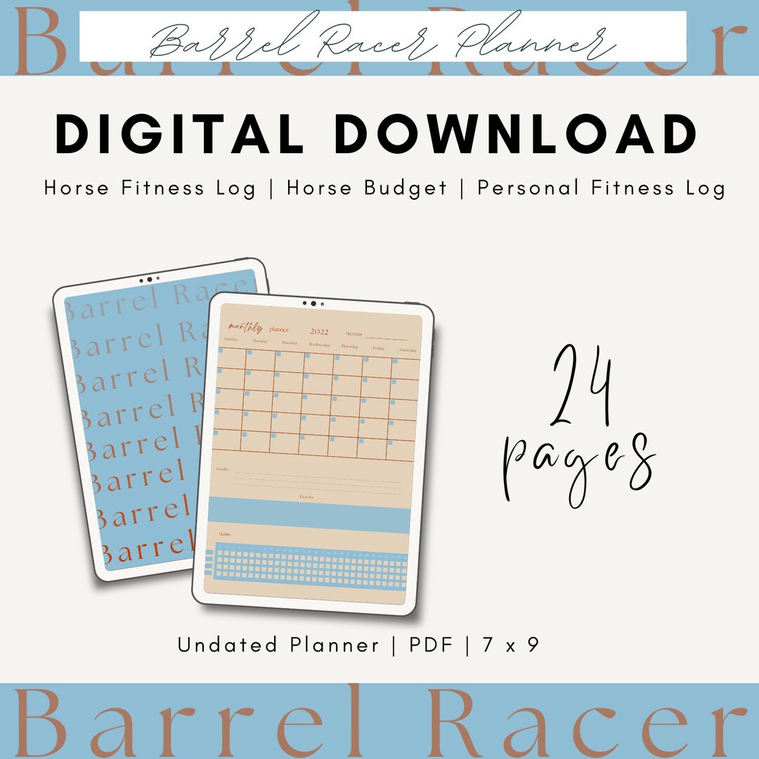 Barrel Racing Log Free Barrel Racer Journal | Barrel Racer Log Book | Barrel Racer Planner 7x9 ...