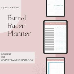 Barrel Racer Journal, Barrel Racer Log Book, Barrel Racer Rodeo Log Book, Fitness Log Book, Printable Planner