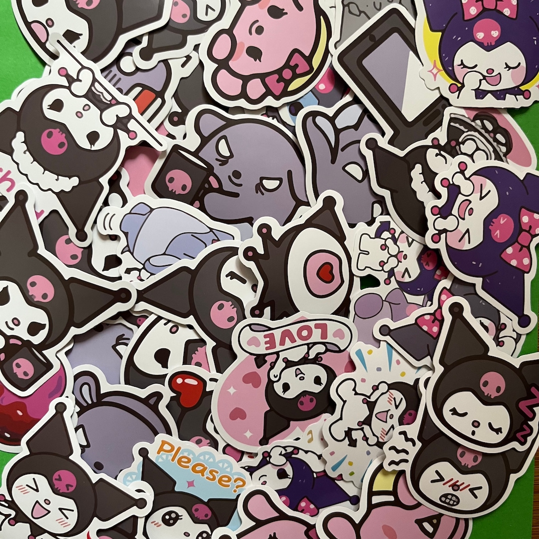 100pcs Different Cartoon Cinnamoroll Kuromi Stickers Mobile Etsy