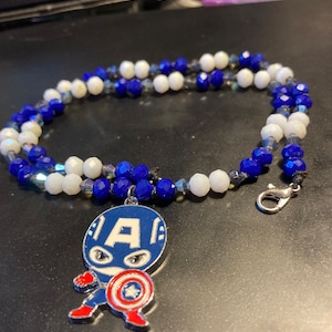 Cartoon chibi style Captain superhero necklace 108