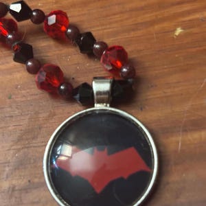Red Hood garnet   beaded necklace