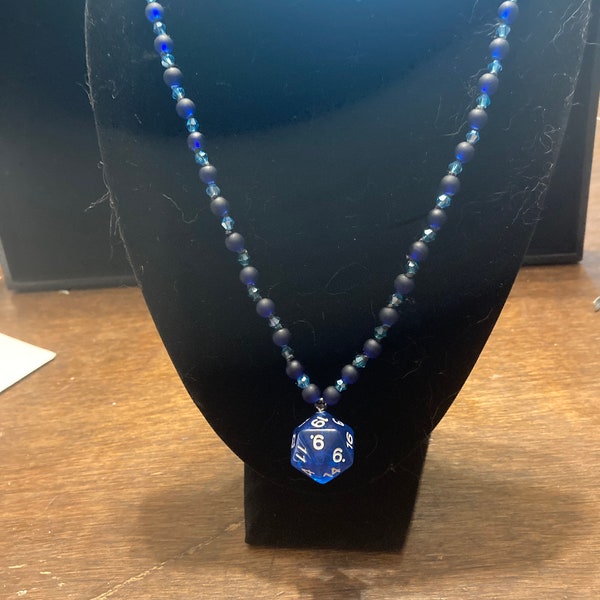 SALE Blue D20 beaded necklace TWENTY PERCENT Off! 37