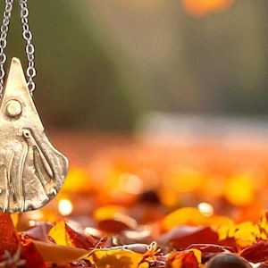 Moon gazing Hare Pendant made from bronze