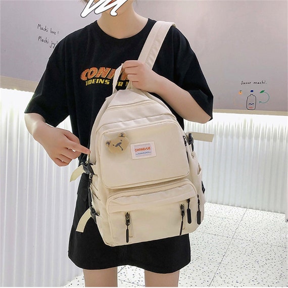 2022 Black School Backpack Women Nylon Bagpack Female Korean Back