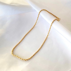 Seilkette, Gold filled Kette, 3mm und 4mm Seilkette, Vergoldete Halskette, Gedrehte Kette, 14k Goldkette