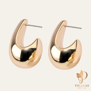 Dome hoops, bottega style, chunky stud earring, teardrop earrings,  ,chunky vintage gold earrings,  silver dupe earrings, drop dupe Earring